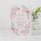 Invitation Mariage Pétale de Sauge Rose (Debout devant)