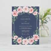 Invitation Mariage Pétale de Teinte Rouge Minuit (Debout devant)