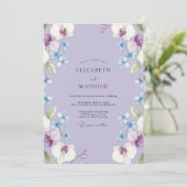 Invitation Mariage Pétale d'Orchidée Pervenche (Debout devant)