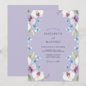 Invitation Mariage Pétale d'Orchidée Pervenche (Devant / Derrière)