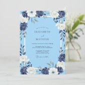 Invitation Mariage Pétale Indigo Pervenche (Debout devant)