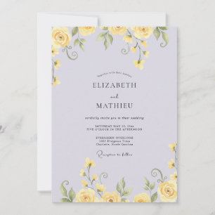 Invitation Mariage Pétale Jaune Pervenche