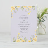 Invitation Mariage Pétale Jaune Pervenche (Debout devant)