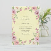 Invitation Mariage pétale mauve beurré (Debout devant)