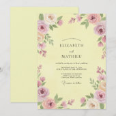 Invitation Mariage pétale mauve beurré (Devant / Derrière)