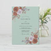 Invitation Mariage Pétale Mauve Cuivre (Debout devant)