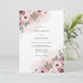 Invitation Mariage Pétale Mauve Rosé (Debout devant)