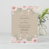 Invitation Mariage pétale rose Champagne (Debout devant)