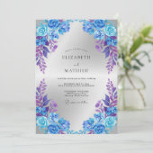 Invitation Mariage Pétale Violet Cobalt (Debout devant)