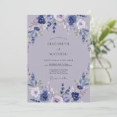 Invitation Mariage pétale violet mauve (Debout devant)