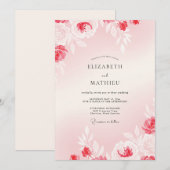 Invitation Mariage Pétales de Merlot (Devant / Derrière)