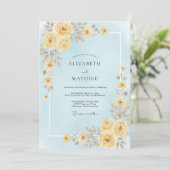 Invitation Mariage Pétales de Miel Céleste (Debout devant)