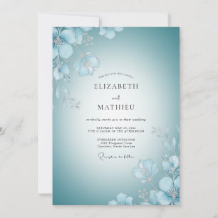 Invitation Mariage Pétales Peints d'Azur