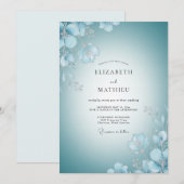 Invitation Mariage Pétales Peints d'Azur (Devant / Derrière)