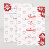 Invitation mariage petits coeurs (Devant / Derrière)