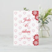 Invitation mariage petits coeurs (Debout devant)