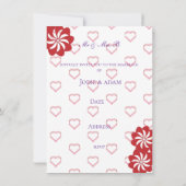 Invitation mariage petits coeurs (Dos)