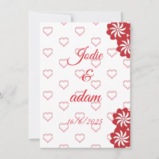 Invitation mariage petits coeurs (Devant)