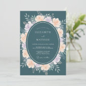 Invitation Mariage Pétrole Douce Pétale de Pêche (Debout devant)