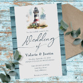 Invitation Mariage phare aquarelle