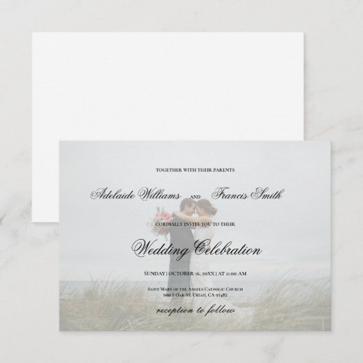 Invitation mariage photo (Devant / Derrière)