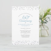 Invitation Mariage Photo 60e anniversaire Coeurs Confetti (Debout devant)