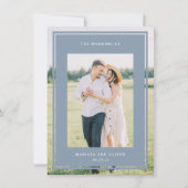 Invitation Mariage photo à double face bleu (Devant)