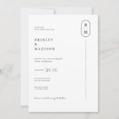 Invitation Mariage photo à monogramme moderne (Devant)