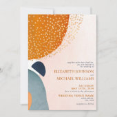 Invitation Mariage photo Abstrait Blush Pink Blue Terracotta (Devant)