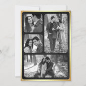 Invitation Mariage photo Abstrait d'encre liquide au charbon  (Dos)