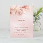 Invitation Mariage photo Abstrait rose vif (Debout devant)