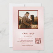 Invitation Mariage photo Abstrait rose vif (Dos)