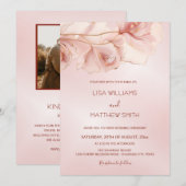 Invitation Mariage photo Abstrait rose vif (Devant / Derrière)