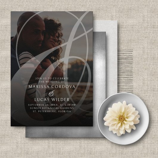 Invitation Mariage photo Ampersand