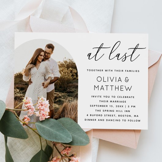 Invitation Mariage photo Arch avec code QR | À Dernier Script