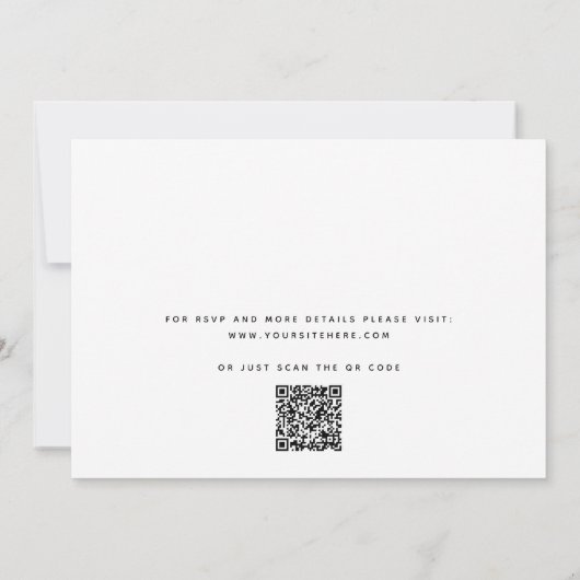 Invitation Mariage photo Arch avec code QR | À Dernier Script (Dos)