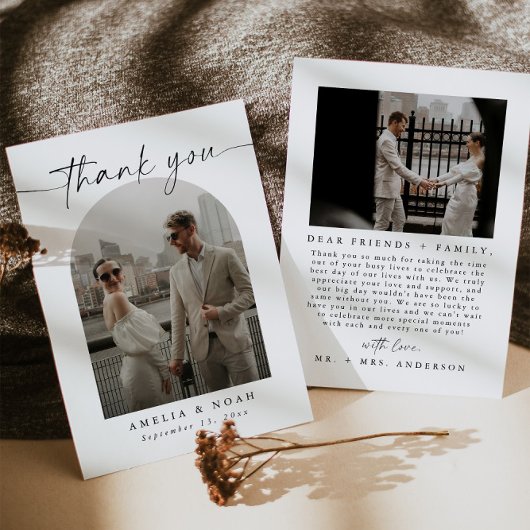 Invitation Mariage photo Arch Script moderne