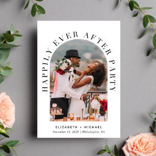 Invitation Mariage Photo Arche de Fête Après Heureux