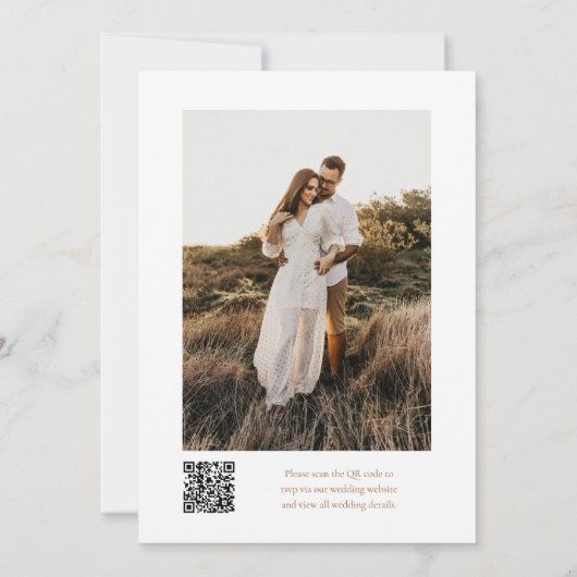 Invitation Mariage photo avec code QR floral de fleurs sauvag (Dos)