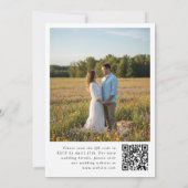 Invitation Mariage photo avec code QR floral gras (Dos)