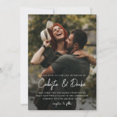Invitation Mariage photo avec écriture moderne (Devant)