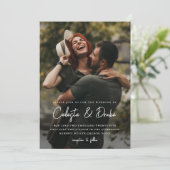 Invitation Mariage photo avec écriture moderne (Debout devant)