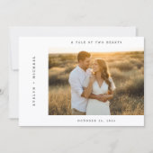Invitation Mariage photo avec QR code en écriture moderne élé (Devant)