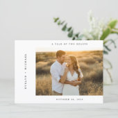Invitation Mariage photo avec QR code en écriture moderne élé (Debout devant)