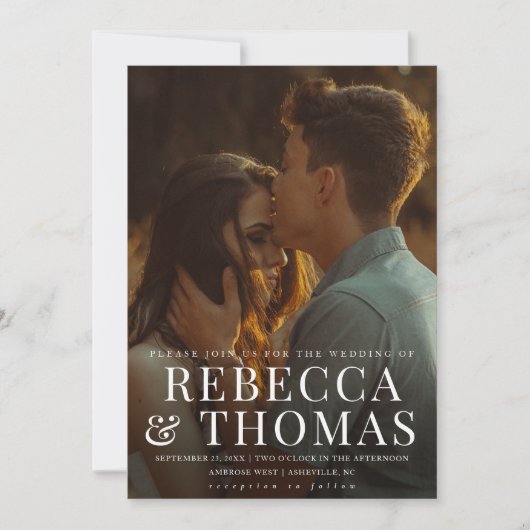 Invitation Mariage photo avec superposition de type moderne (Devant)