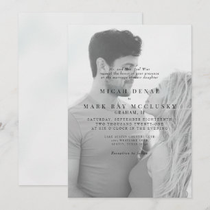 Invitation Mariage photo B/W Couple