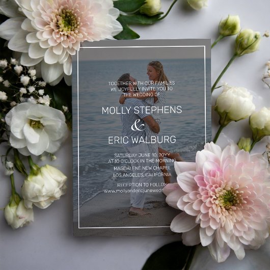 Invitation Mariage photo Beach Romance