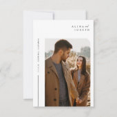 Invitation Mariage Photo Beige Moderne (Devant)