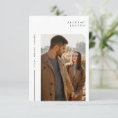 Invitation Mariage Photo Beige Moderne (Debout devant)