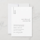 Invitation Mariage Photo Beige Moderne (Dos)
